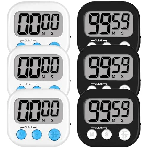 Lasubst Digital Kitchen Timers, Classroom Timers for Kids Teachers, 3WH 3BK