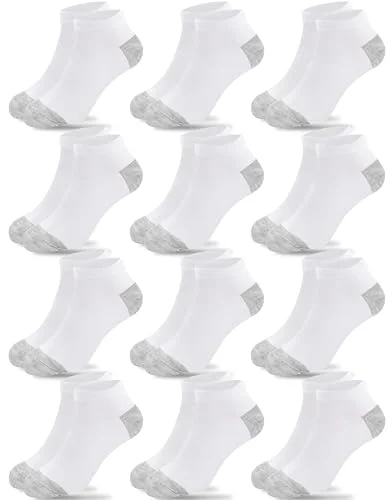 Duufin 12 Pairs Kids Socks Boys Girls Ankle Socks for Kids 6-8 Years Old