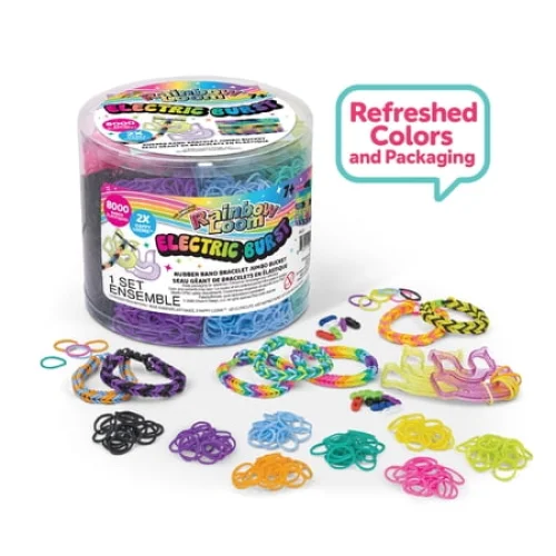 Rainbow Loom Neon Dreams Jumbo Bucket Bracelet Making Kit, Rubber Band Craft Bucket