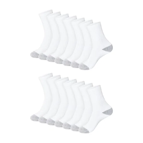 Cool Comfort Crew Socks, Soft Moisture-Wicking Socks, Shoe Sizes 5-9, 14-Pack