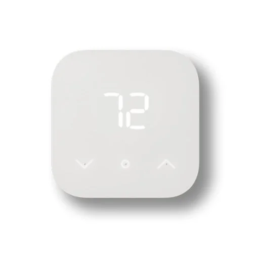 Amazon - Smart Thermostat &ndash; Save money and energy - Works with Alexa and Ring - C-wire required - White