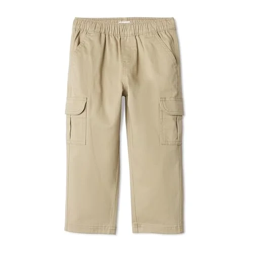 Amazon Essentials Boys' Pull on Cargo Pants, Khaki Tan, 16