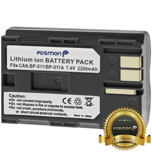 Fosmon 2x Replacement Rechargeable Battery Pack for Canon EOS 20D 30D 40D 50D 5D