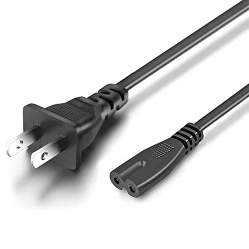 URWOOW AC 2 Prong Power Cord, 3 Feet, 2-Pack