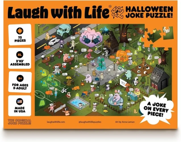 Halloween Joke Puzzle 72pcs Extra Large Size Jigsaw Pieces for Kids+Adults 12z