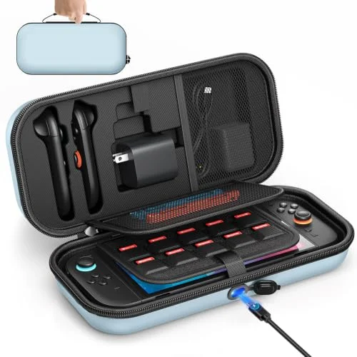 Auarte Switch Case for Switch 2 Console (2025)/OLED, [Charge Inside] Design