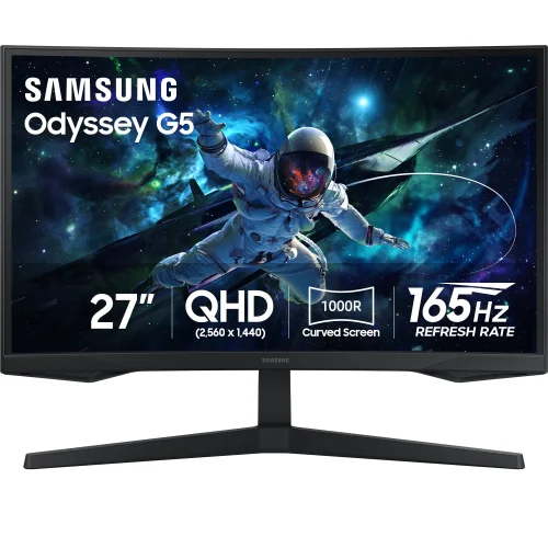 SAMSUNG 27&rdquo; Odyssey G55C QHD 165Hz 1ms(MPRT) Curved Gaming Monitor - LS27CG556ENXZA