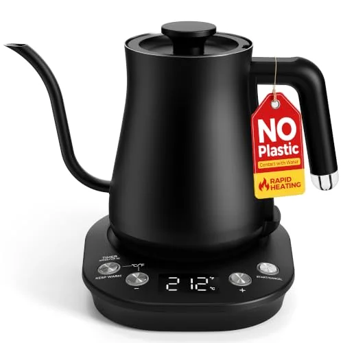Mooye Gooseneck Electric Kettle with &plusmn;1℉ Temperature Control,0.8L
