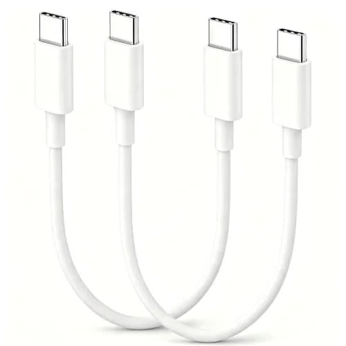 Short USBC to USBC Cable 1FT, 2Pack 60W Fast Charging Data Transfer Cable
