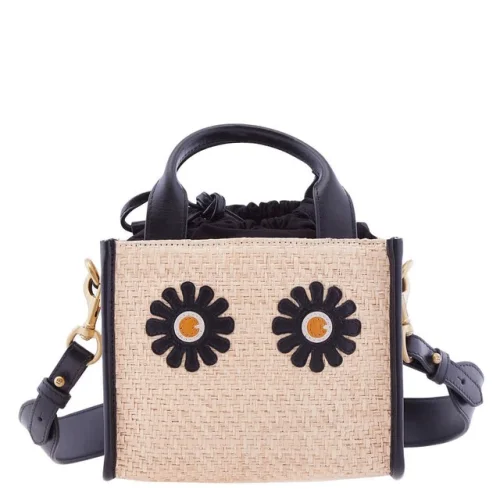 Inoui Editions Woven Daisy Mini Tote Bag MA19MCD02-NATURAL/NATUREL
