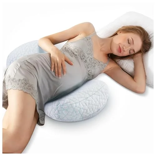 DONAMA Memory Foam Pregnancy Pillow for Sleeping, Cooling Maternity Pillow