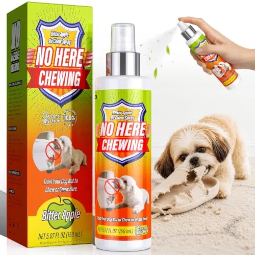 Meelna Bitter Apple Spray for Dogs, Dog No Chew Spray to Stop Chewing & Gnawing, Natural Anti‑Chew Training Aid for Puppies, Safe for Furniture or Shoes, Indoor and Outdoor Behavior Corrector