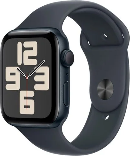 Geek Squad Certified Refurbished Apple Watch SE 2nd Generation (GPS) 44mm Aluminum Case with Midnight Sport Band - M/L - Midnight - (2024)