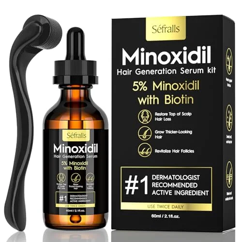 5% Minoxidil Hair Growth Oil for Men and Women &ndash; Extra Strength Hair Growth Serum, Topical Treatment for Hair Loss, Supports Thicker, Healthier Hair & Beard Growth, 2.11 fl oz