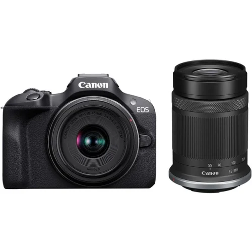 Canon EOS R100 4K Video Mirrorless Camera 2 Lens Kit RF-S 18-45mm 55-210mm