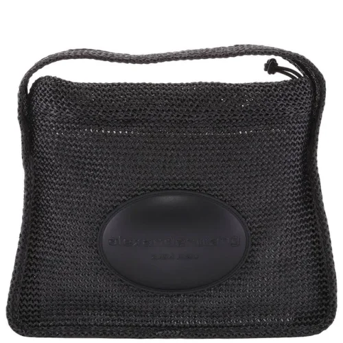 T by Alexander Wang Large Ryan Raffia Effect Shoulder Bag 20224K41M-BLACK