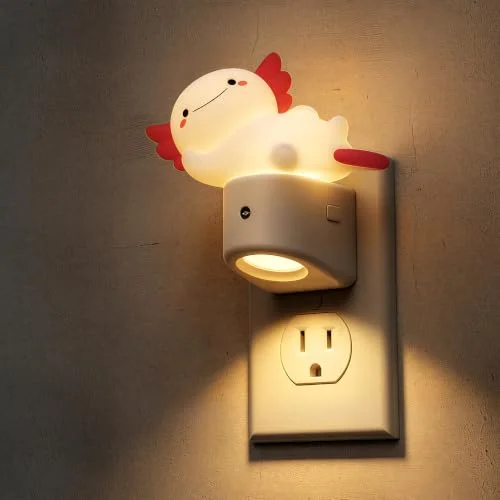 L LOHAS LED Night Light for Kids,3D Axolotl Night Lights Plug into wall