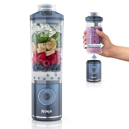 Ninja - Blast Max Portable Blender with 22oz Twist & Go Vessel - Deep Navy