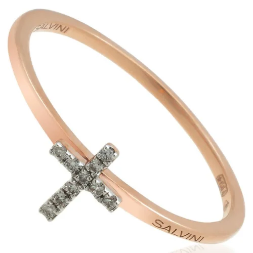 Salvini Ladies Pink Gold Diamond I Segni Ring, Size 13