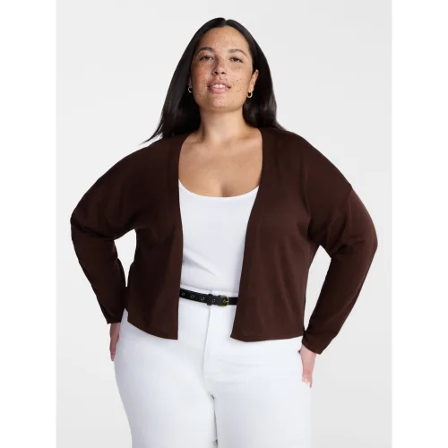 Terra & Sky Women&rsquo;s Plus Lightweight Snug Cardigan with Long Sleeves, Sizes 0X-5X