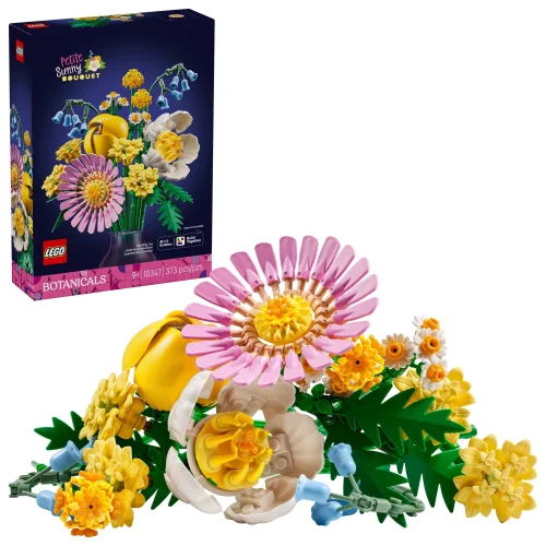 LEGO Botanicals Petite Sunny Bouquet Flower Set - Building Toy for Kids 9+ - DIY Flower Arrangement for Home Decor - Gift for Birthdays - Faux Bluebells, Tulip, Daisy, & More - 10347