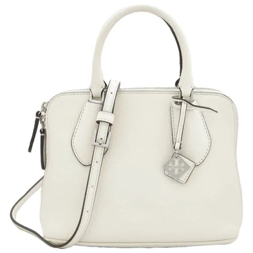 Tory Burch White Pebbled Leather Mini Swing Satchel 155619-100