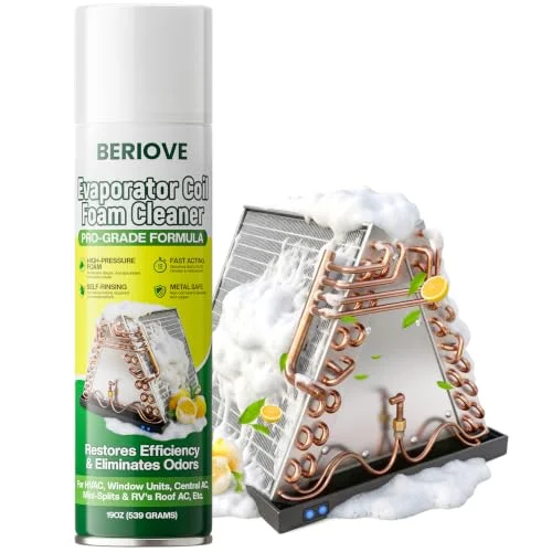 BERlOVE Foaming AC Coil Cleaner for Evaporator Coils & Condensers 19oz