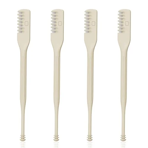 FERYES 4 Pcs Premium Nose Hair Trimmer - Manual Nasal Hair Remover with Ear Picker, Nose Grooming Tool for Precision, Portable Grooming Kit for Men & Women