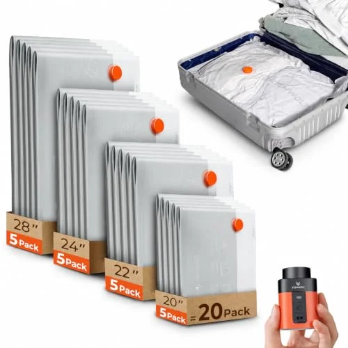 ETENWOLF 20 Combo Vacuum Storage Bags for Travel with Wireless Pump