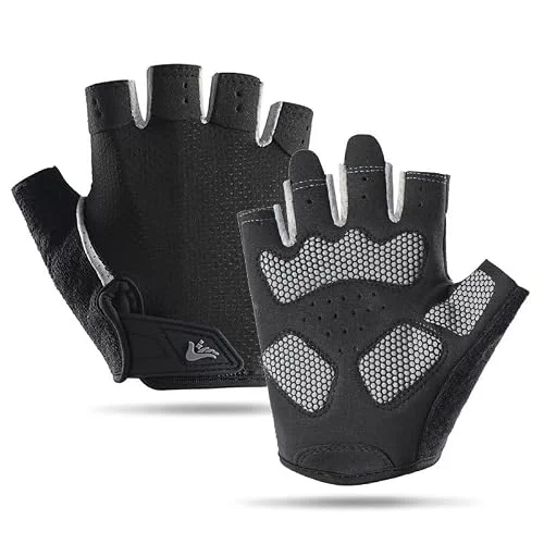 Mealah Fingerless Workout Gloves for Women Men - Anti-Slip Shock-Absorbing Glove for Fitness Cycling Outdoor Sports