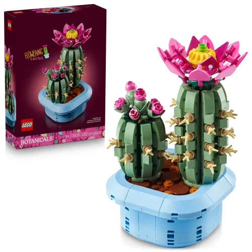 LEGO Botanicals Flowering Cactus Building Toy - Crafting Kit for Girls & Boys, Ages 9+ - Gift for Kids & Adults - Home Decor for Bedroom or Book Shelf - 11509