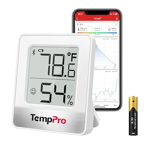 TempPro TempAir 260FT Bluetooth Digital Hygrometer, Room Thermometer Indoor
