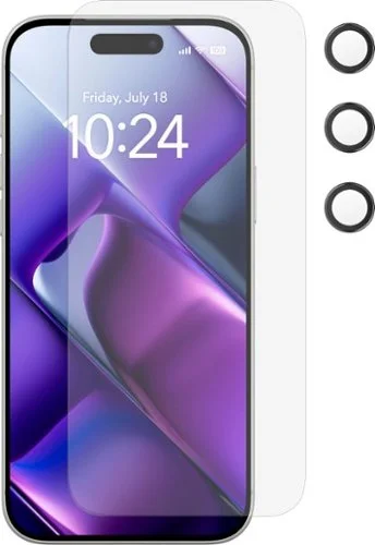 Insignia&trade; - Glass Screen Protector with Lens Protection for Apple iPhone 17 Pro Max (3-Pack) - Clear