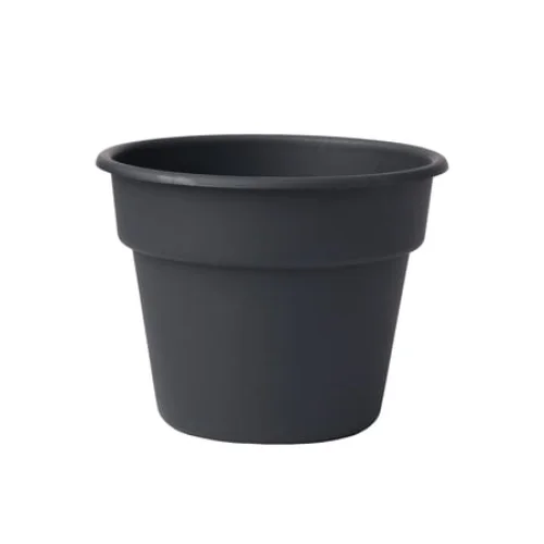 Mainstays 12 Inch Flint Resin Planter in Rich Black with Pre-Drilled Drainage