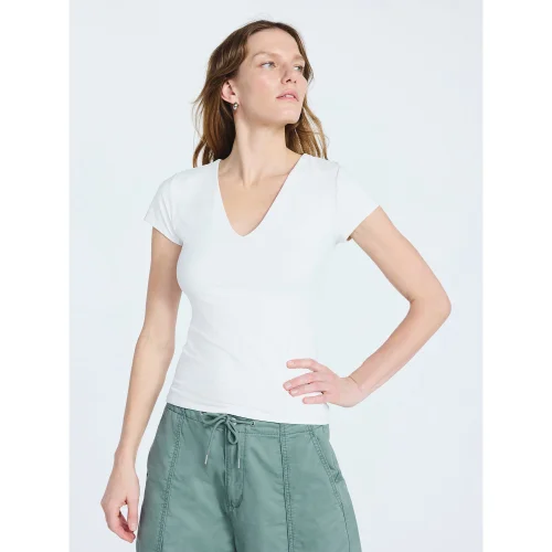 Scoop Women's and Women's Plus Refined Contour V Neck Tee, Sizes XS-4X