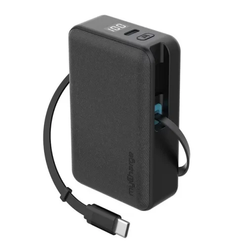 myCharge 5000mAh 30W RetractaCharger + Power Bank with Built-in Retractable