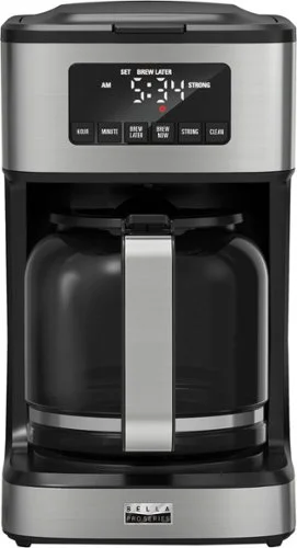 bella PRO 12-Cup Programmable Coffee Maker in Stainless Steel
