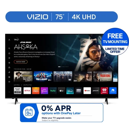 VIZIO 75-inch Class 4K UHD LED HDR Smart TV, V4K75M-08 with Full Array Backlight and Wi-Fi 6