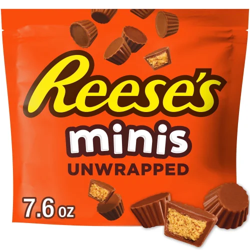Reese's Minis Unwrapped Chocolate Peanut Butter Creme Cups Candy, 7.6 oz Resealable Bag