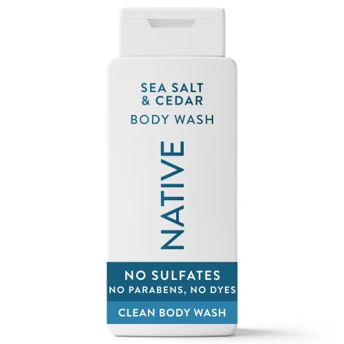 Native Body Wash for Women & Men, Sulfate Free, Sea Salt & Cedar Scent, 18 fl oz Bottle
