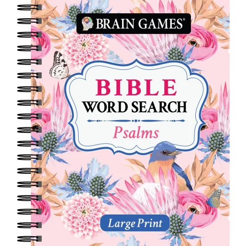 Brain Games Bible Word Search: Psalms and Prayer Puzzles Large Print Edition, Spiral-Bound Book