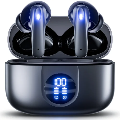 VEAT00L P91 Wireless Earbuds Bluetooth V5.4 Stereo Headphones with Noise Cancelling Mics and Case