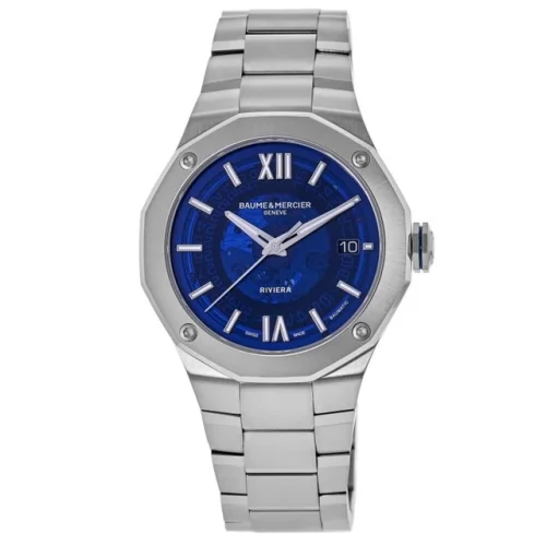 Baume & Mercier Riviera Automatic Blue Dial Steel Men's Watch 10616