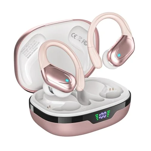 HAOYUYAN Wireless Earbuds, Sports Bluetooth Headphones with 80Hrs Playtime and LED Power Display