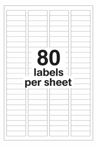 8000 Address Labels Laser Ink Jet 80UP 80 Labels Per Sheet 1.75 x 0.5 Inch 100 Sheets 16z