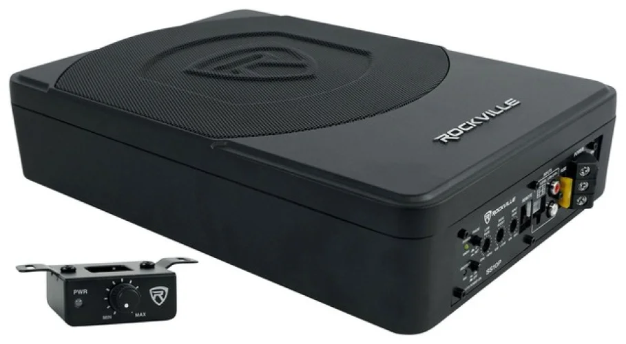 Rockville SS10P 10-Inch 800W Slim Under-Seat Active Powered Car and Truck Subwoofer Subwoofer
