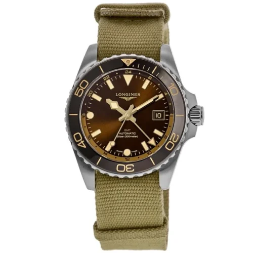New Longines HydroConquest GMT Automatic 41mm Brown Men's Watch Model L3.790.4.66.2