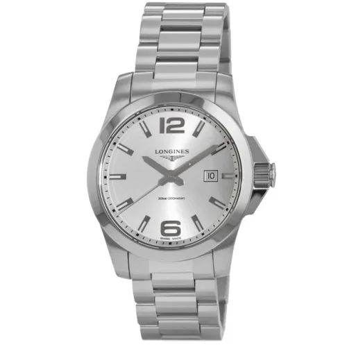 New Longines Conquest Quartz Silver Dial Stainless Steel Men's Watch Model L3.760.4.76.6