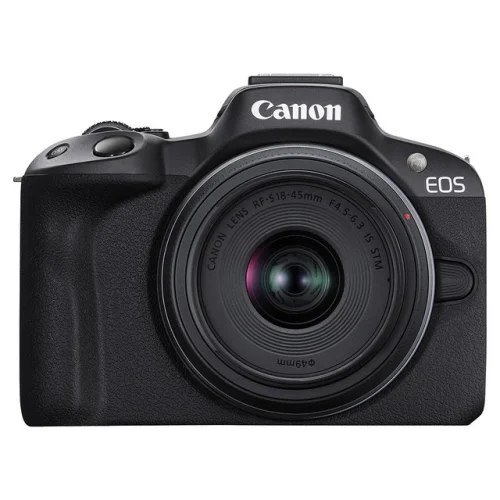 Canon EOS R50 Mirrorless Digital Camera with RF-S 18-45mm IS STM Lens in Black