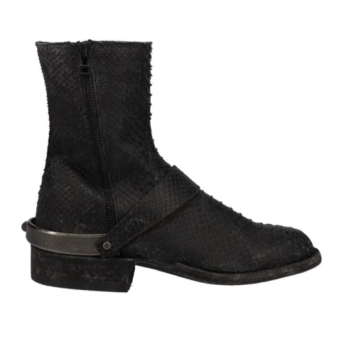 Lucchese Teresita Python Round Toe Cowboy Womens Black Dress Boots BL6754